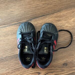 Adidas Kids Black and Red Sneakers